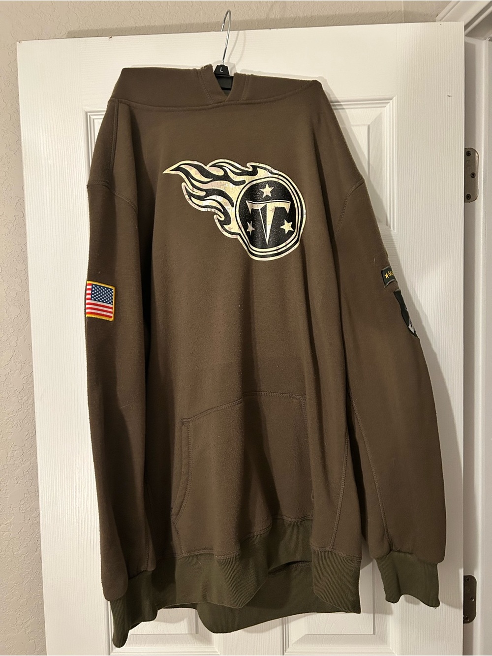 NFL Tennessee Titans Salute to Service Olive Green Pullover Hoodie